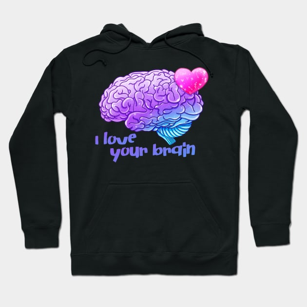 Pastel Goth "I Love Your Brain" Valentine Hoodie by Wanderer Bat